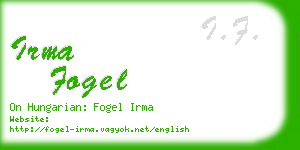 irma fogel business card